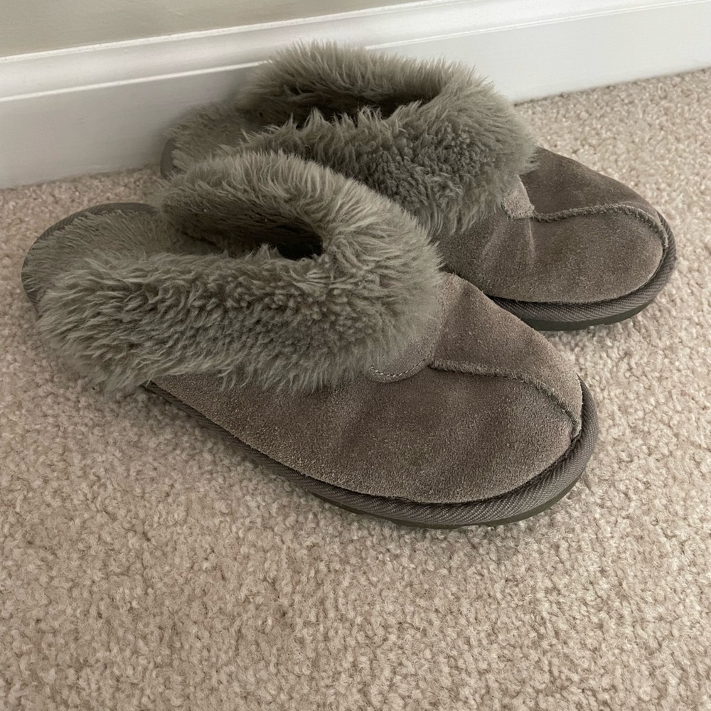 Gray Target Ugg-style slippers